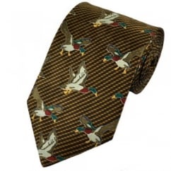 Brown Ducks Novelty Silk Tie