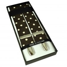 Brown & Ivory Polka Dot Men's Trouser Braces