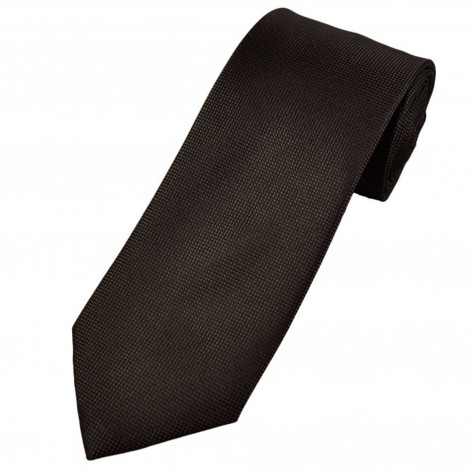 Brown Self Pattern Men's Silk Tie