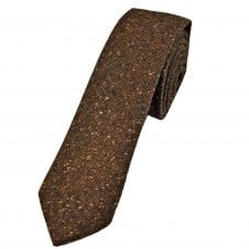 Brown with Beige Fleck Wool Blend Men's Tie by Lupi Romani
