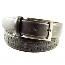 Brown Woven Men's Leather Belt