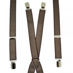 Burgundy & Beige Diamond Pattern Skinny Trouser Braces