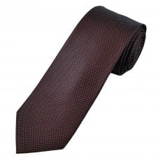 Burgundy, Black & Silver Pattern Men's Silk Tie