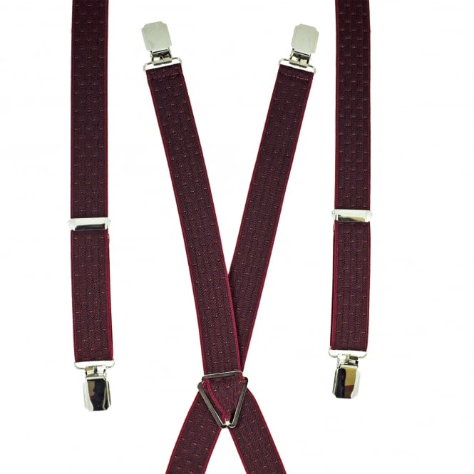 Burgundy, Green & Brown Polka Dot Men's Trouser Braces