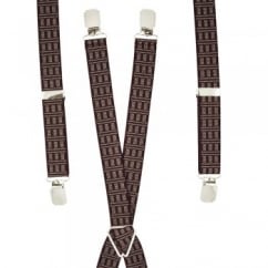 Burgundy Patterned Skinny Trouser Braces