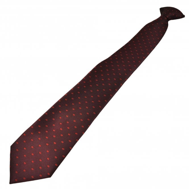 Burgundy & Red Oval Pattern Men's Clip On Tie