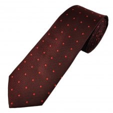 Burgundy & Red Polka Dot Men's Tie
