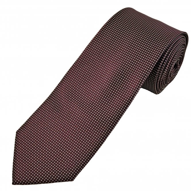 Burgundy & Silver Pattern Men's Tie