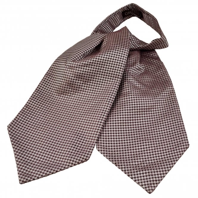 Burgundy & Silver Patterned Day Cravat
