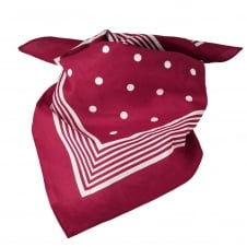 Burgundy With White Stripes & Polka Dot Bandana Neckerchief