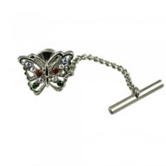 Butterfly Multi Coloured Swarovski Crystal Tie Pin