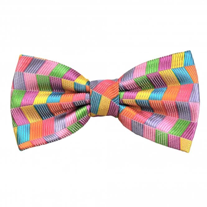 Candy Multi Coloured Rectangle Pattern Men's Bow Tie
