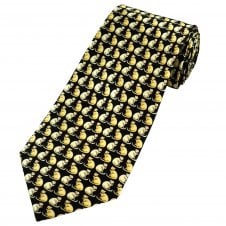 Cats on Black Silk Men's Novelty Tie