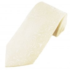 Champagne Ivory Paisley Pattern Men's Wedding Tie