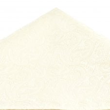 Champagne Ivory Paisley Pattern Pocket Square Handkerchief
