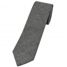 Charcoal Grey & White 100% Cotton Tie by Lupi Romani