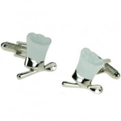 Chef Hat Novelty Cufflinks - White