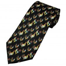Chickens & Roosters, Cockerels Black Men's Novelty Tie