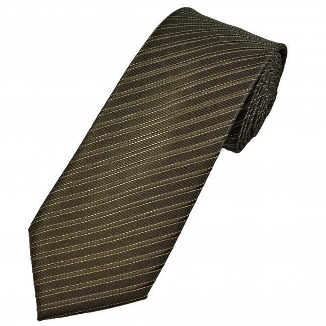Chocolate Brown & Beige Striped Men's Tie