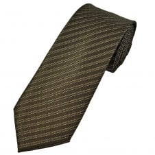 Chocolate Brown & Beige Striped Men's Tie