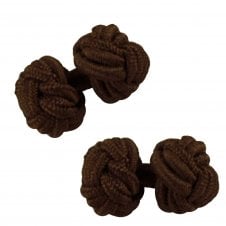 Chocolate Brown Elastic Knot Cufflinks