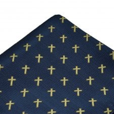 Christian Cross Navy Blue Pocket Square Handkerchief