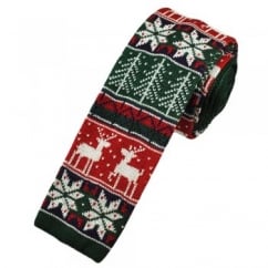 Christmas Fair Isle Knitted Silk Tie