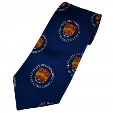 City Of Cambridge Dark Blue Silk Men's Novelty Tie