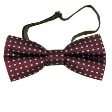 Claret & Blue Polka Dot Boys Bow Tie