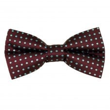 Claret & Blue Polka Dot Men's Bow Tie