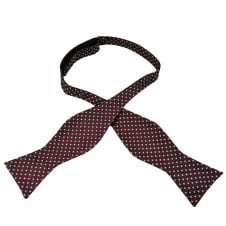 Claret & Blue Polka Dot Men's Self Tie Bow Tie