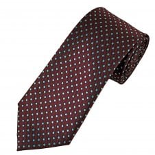 Claret & Blue Polka Dot Men's Tie