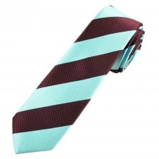 Claret & Blue Repp Striped Men's Skinny Tie