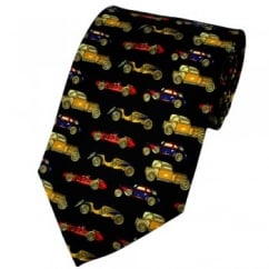 Classic Cars Black Novelty Tie