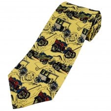 Classic Cars Yellow Men's Novelty Tie