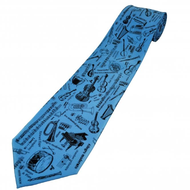 Classical Music Themed Blue Men's Novelty Tie