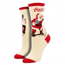 Coca Cola Santa Claus Ivory Men's Christmas Socks
