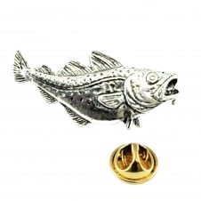 Cod Fish English Pewter Lapel Pin Badge