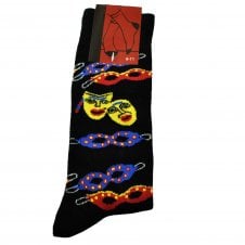 Colourful Comedy & Tragedy Carnival Drama Masks Men's Novelty Socks