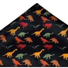 Colourful Dinosaurs Navy Blue Pocket Square Handkerchief