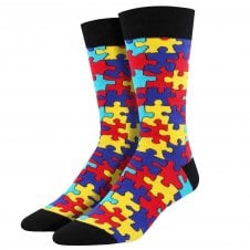 Colourful Jigsaw Puzzle Luxury Men's Socks