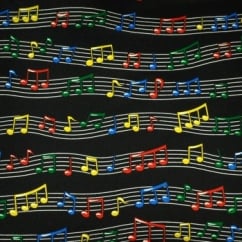Colourful Music Notes Silk Novelty Pocket Square Handkerchief