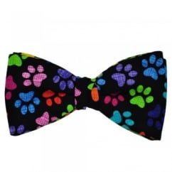 Colourful Paw Print Novelty Bow Tie