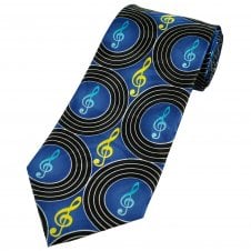 Colourful Treble Clef in Circles Men's Novelty Tie