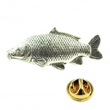 Common Carp Fish Pewter Lapel Pin Badge