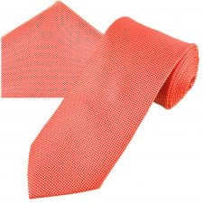 Coral Pink Men's Matching Tie & Pocket Square Handkerchief Set