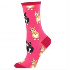 "Corgi Butt" Pink Corgi Dogs Luxury Ladies Socks