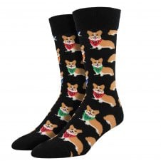 Corgi Dogs Black Luxury Men's Socks