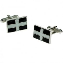 Cornish Cross Of St Piran Cufflinks