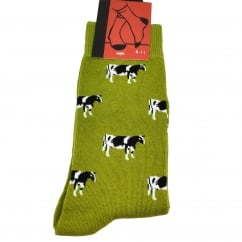 Cows On Green Men's Novelty Socks